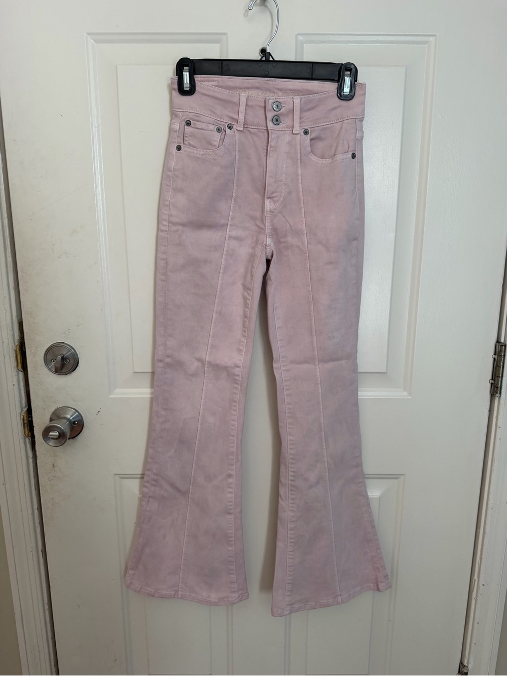 American Eagle Outfitters Light Pink High-Waist Jeans